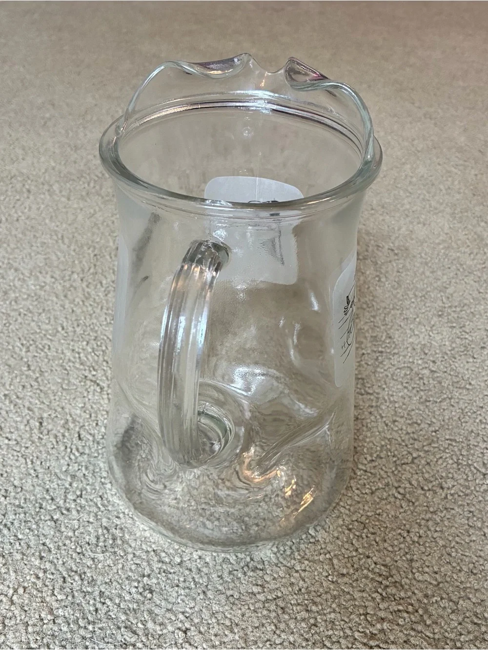 B C Comics Johnny Hart Grog 64 OZ Pitcher Dimpled Bottom Clear Glass 1970s